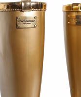 Metallic Gold Rubber PVC Rain Boots Shoes 4