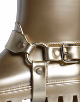 Metallic Gold Rubber PVC Rain Boots Shoes 5