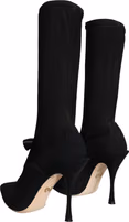 Black Stiletto Heels Mid Calf Boots Shoes 3