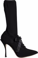 Black Stiletto Heels Mid Calf Boots Shoes 4