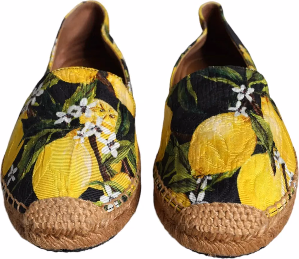 Multicolor Lemon Slip On Espadrilles Shoes