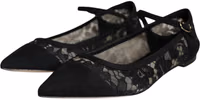 Black Taormina Lace Bellucci Flats Shoes 2