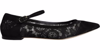Black Taormina Lace Bellucci Flats Shoes 3
