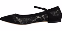 Black Taormina Lace Bellucci Flats Shoes 4