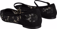 Black Taormina Lace Bellucci Flats Shoes 5