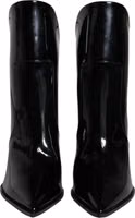 Black Patent Leather Pointed Ankle Boots Shoes 1