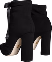 Black Jersey Stretch Ankle Booties Shoes 3