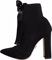 Black Jersey Stretch Ankle Booties Shoes 5