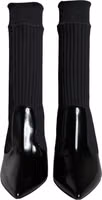Black Stretch Stilettos Booties Socks Shoes 1