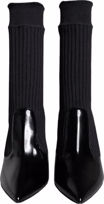 Black Stretch Stilettos Booties Socks Shoes