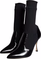 Black Stretch Stilettos Booties Socks Shoes 2