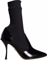 Black Stretch Stilettos Booties Socks Shoes 4