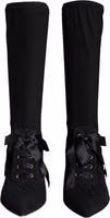 Black Stiletto Heels Mid Calf Boots Shoes 1