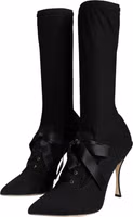 Black Stiletto Heels Mid Calf Boots Shoes 2