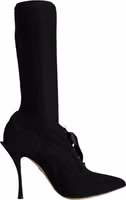 Black Stiletto Heels Mid Calf Boots Shoes 3