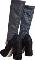 Black Crystal Mary Janes Booties Shoes 3