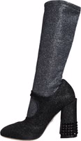 Black Crystal Mary Janes Booties Shoes 5