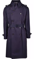Blue Cotton Men Trench Coat 1