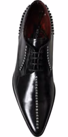 Black Leather Crystal Dress Formal Shoes 2