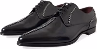 Black Leather Crystal Dress Formal Shoes 4