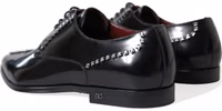 Black Leather Crystal Dress Formal Shoes 5