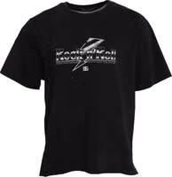 Black Graphic Print Cotton Crew Neck T-shirt 3
