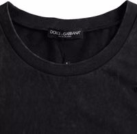 Black Graphic Print Cotton Crew Neck T-shirt 5