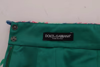 Pink Green Jacquard Pencil Skirt 4