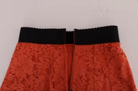 Orange Macramé Lace Pencil Skirt 5