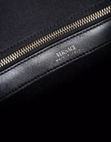 Black Top Handle Canvas Leather Logo Crossbody Tote Bag 4