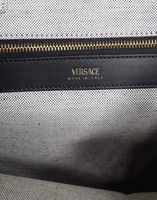 White Top Handle Canvas Leather Logo Crossbody Tote Bag 4