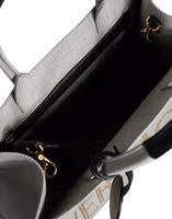 White Top Handle Canvas Leather Logo Crossbody Tote Bag 5