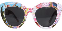 Multicolor Wood Crystal Brass Frame Floral Hand Paint Sunglasses 1