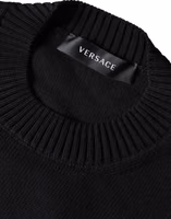 Black Medusa Embroidery Crew Neck Pullover Sweater 3