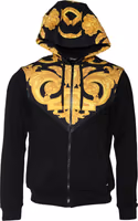 Black Medusa Print Cotton Full Zip HoodieSweatshirt Sweater 1