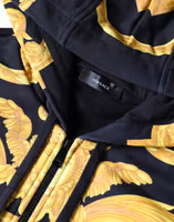 Black Medusa Print Cotton Full Zip HoodieSweatshirt Sweater 4
