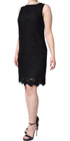 Black Floral Lace Sheath Sleeveless Mini Dress 2
