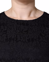 Black Floral Lace Sheath Sleeveless Mini Dress 4
