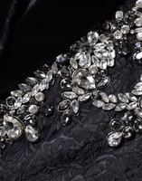 Black Jacquard Crystal Floral Jacket Blazer 5