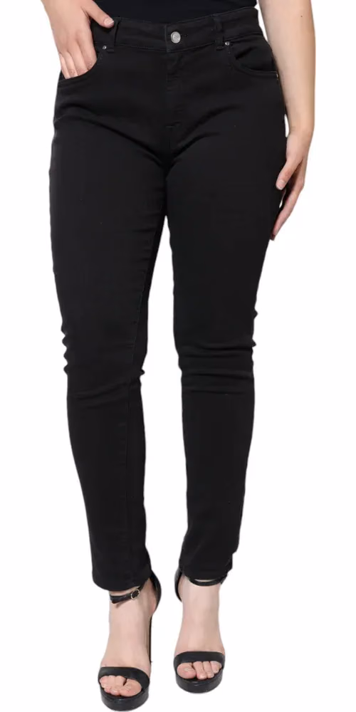 Black Cotton Stretch Skinny Denim Jeans