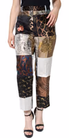 Multicolor Patchwork Jacquard High Waist Pants 1