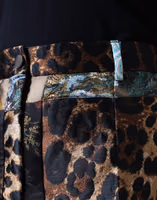 Multicolor Patchwork Jacquard High Waist Pants 4