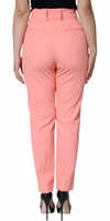 Rose Pink Polyester High Waist Tapered Pants 3