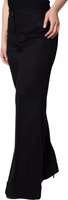 Black Cashmere Mid Waist Women Boot Cut Pants 2