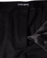 Black Cashmere Mid Waist Women Boot Cut Pants 4