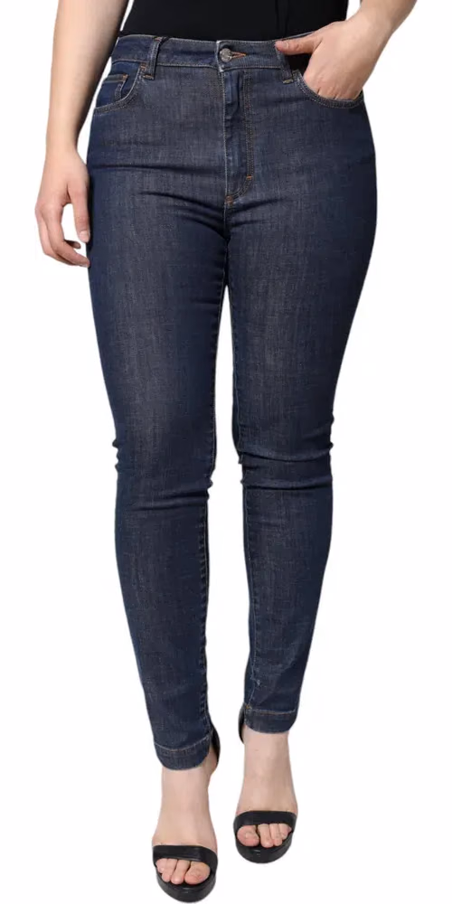 Dark Blue QUEEN Cotton Skinny Denim Jeans