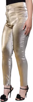 Metallic Gold High Waist Skinny Pants 2
