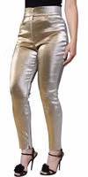 Metallic Gold High Waist Skinny Pants 3