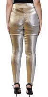Metallic Gold High Waist Skinny Pants 4