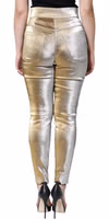 Metallic Gold High Waist Skinny Pants 5
